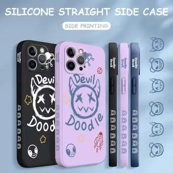 Чехол для телефона с мультяшным красочным узором, квадратный, жидкий, силикон, TPU, полное покрытие камеры, противоударный защитный чехол для Xiaomi Redmi iPhone Redmi 9 белый