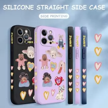 Чехол для телефона с мультяшным красочным узором, квадратный, жидкий, силикон, TPU, полное покрытие камеры, противоударный защитный чехол для Xiaomi Redmi iPhone Redmi Note 12S темно-зеленого