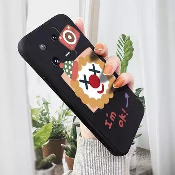 Чехол для телефона с мультяшным красочным узором, квадратный, жидкий, силикон, TPU, полное покрытие камеры, противоударный защитный чехол для Xiaomi Redmi iPhone iPhone 14 белый