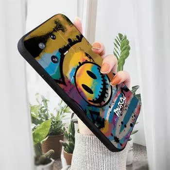 Чехол для телефона с мультяшным красочным узором, квадратный, жидкий, силикон, TPU, полное покрытие камеры, противоударный защитный чехол для Xiaomi Redmi iPhone iPhone 11 Pro Max белый