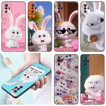 Чехол для телефона с мультяшным кроликом для Xiaomi Redmi Note 7 8 9 10 Lite 11 11E 11T 12 Pro 11S 4G 10T 5G 8T 9S 10S, мягкий черный чехол из ТПУ Redmi Note 7(Pro)