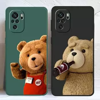 Чехол для телефона с мультяшным медведем для Xiaomi Redmi Note 11T 9C 10T 9 9S 11 11S 10 7 10C K40 Pro 9T 9A 8, мягкий жидкий силиконовый чехол для телефона Redmi Note 10(10S)