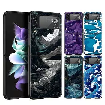 Чехол для телефона с мультяшным принтом для Samsung Galaxy Z Flip 3 4 5, складной чехол для Samsung Z Flip3 Flip4 Flip5, жесткий чехол для ПК Samsung Z Flip 3