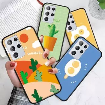 Чехол для телефона с мультяшным растением, кактусом, закуской, снегом, палкой Redmi 10