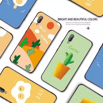 Чехол для телефона с мультяшным растением, кактусом, закуской, снегом, палкой Samsung A01