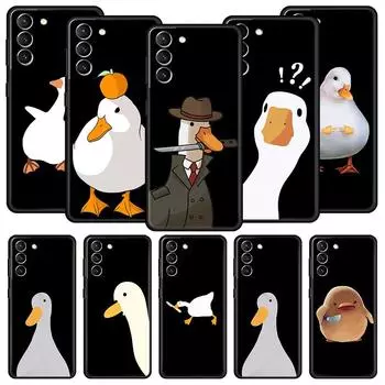 Чехол для телефона с мультяшным сомнением и уткой для Samsung Galaxy S23 Ultra S22 S21 S20 FE 5G S10 S10E S9 S8 Plus Note 20, силиконовый чехол-бампер Samsung S20 FE