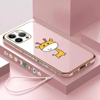 Чехол для телефона с мультяшным жирафом для iPhone 11 13 15 Samsung Galaxy A52 Xiaomi Redmi 12C Note 10 Pro Oneplus Мягкие чехлы для смартфонов iPhone 11 Pro Max ярко-зеленый