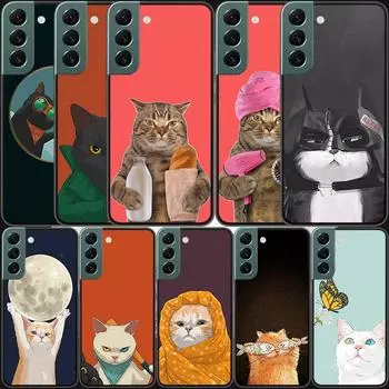 Чехол для телефона с мультяшными котами для Samsung Galaxy A51 A71 5G A10S A20E A20S A30 A40 A50 A70 A50S A70S A21S A31 A41 A01 A11 A90 Samsung A10