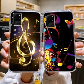 Чехол для телефона с музыкальными нотами для Samsung Galaxy S10 S10e S8 S9 Plus S7 A70 Edge Note10, прозрачный чехол S10 plus