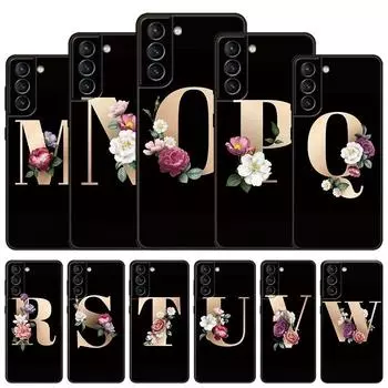 Чехол для телефона с надписью Gold Flowers MZ для Samsung Galaxy S22 Pro S21 S20 FE Ultra S10 Lite S10 S10E S9 S8 Plus, мягкий черный чехол из ТПУ Samsung S22