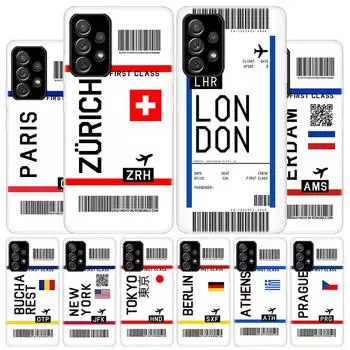 Чехол для телефона с надписью «Travel Ticket» для Samsung Galaxy A51 A71 A50 A70 A40 A30 A20E A10 A41 A31 A21S A11 A01 A6 A8 + A7 A9 Plus Samsung A51 4G