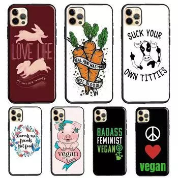 Чехол для телефона с надписью «Веганство» для iPhone XR X XS MAX SE 2020 6S 7 8 Plus 12 Mini 11 13 Pro Max iPhone 5 5S SE