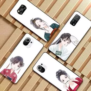 Чехол для телефона с нарисованными персонажами для Xiaomi 12 11T 10 9 Redmi Note 11 10 10S Pro Redmi 9 9A 8, черный стеклянный чехол для телефона из поликарбоната Xiaomi 12-12X