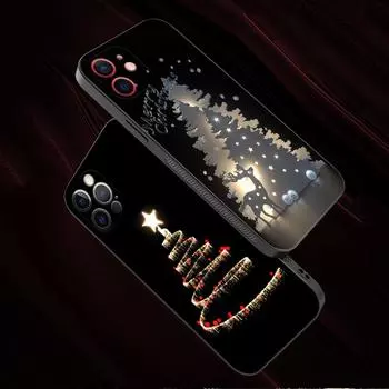 Чехол для телефона с новогодними подарками для iPhone 14 13 12 11 Pro Max 13 12 Mini XS Max XR X 7 8 Plus Funda Merry Christmas Tree Deer iPhone 14