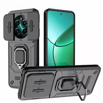 Чехол для телефона с объективом и камерой для Realme 13 Pro Plus 12 12X 13 Pro+ C61 C63 C65 C67, противоударный защитный чехол-держатель для Oppo A60 A80 Realme 12 5G чёрный