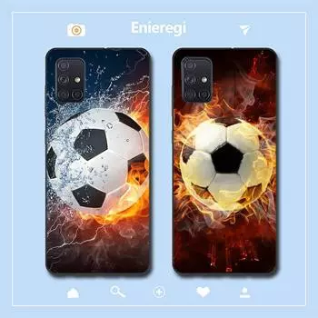 Чехол для телефона с огненным футбольным мячом для Samsung A51 01 50 71 21S 70 31 40 30 10 20 SE 11 91 A7 A8 SamsungA10