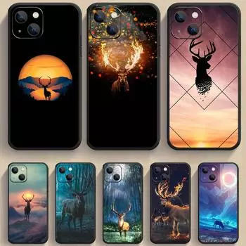 Чехол для телефона с оленьими рогами в виде животных для iPhone Samsung Galaxy Redmi Xiaomi Oppo OnePlus Note SA 7 8 9 10 11 12 13 14 20 21 22 23 53 54 Pro Max Plus Ultra iPhone 6 or 6S