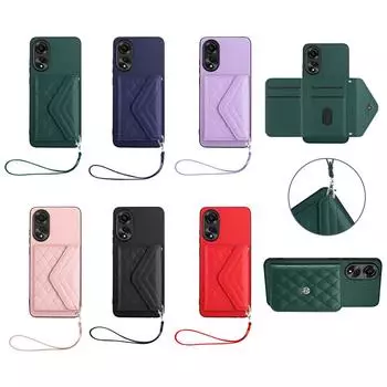 Чехол для телефона с отделениями для карт-кошелька и кронштейном для Oppo A3 Pro, Realme GT Neo6 SE, GT Neo6, GT 6T, Reno11 F, Realme 12+, Reno11, A79, A58, A53... Oppo Reno10 Pro чёрный