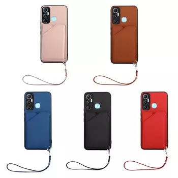 Чехол для телефона с отделениями для карт-кошельков и кронштейном для Infinix Smart 5, Hot 10 Lite, Hot 9 Play, Hot 10, Hot 10 Play, Note 10, Hot 10i, Smart 5 Pro, Hot 10s... Infinix Smart 6 чёрный