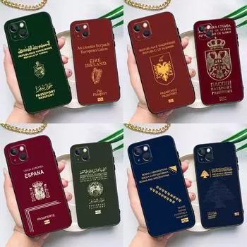 Чехол для телефона с паспортом из Алжира, России, Сербии, Испании для iPhone 15, 13, 12, 11, 14 Pro Max Mini X XR XS MAX SE 2020, 7, 8 Plus, задняя крышка iPhone 12 mini