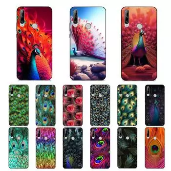 Чехол для телефона с павлиньим пером для Huawei Y9 6 7 5 Prime Enjoy 7s 7 8 plus 7a 9e 9plus 8E Lite Psmart Shell Huawei Y8p