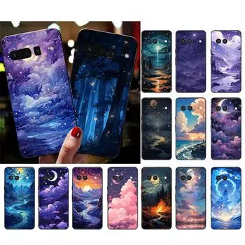 Чехол для телефона с пейзажем и луной для Google Pixel 8 7 Pro 7A 7 6A 6 Pro Pixel 8A 4A 3A 4 XL Pixel 5 6 4 3 3A XL Google Pixel 7