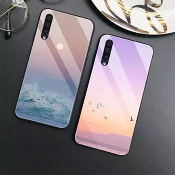 Чехол для телефона с пейзажем восхода солнца для Samsung Galaxy A52 A70 A71 A73 A53 A13 5g A03 A72 A22 A21s A03 Core A42, чехол из закаленного стекла For Samsung A33 5G