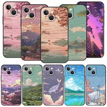 Чехол для телефона с пейзажем заката для iPhone Samsung Galaxy Redmi Xiaomi Oppo OnePlus Note SA 7 8 9 10 11 12 13 14 20 21 22 23 53 54 Pro Max Plus Ultra iPhone 6 or 6S