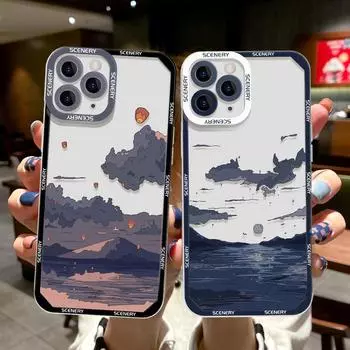 Чехол для телефона с изображением пейзажа и масляной живописи для iPhone 11, чехлы для iPhone 14 Pro Max 13 12 11 X Xr Xs 7 8 Plus 13mini Se 2020 2022, мягкий чехол For iPhone 7