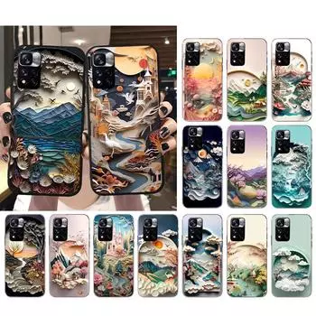 Чехол для телефона с пейзажным рисунком для Xiaomi Redmi note 13 12 Pro 11S 11 10 Pro 10S 12S Redmi 10 13C 9C Redmi Note 11 11S 4G