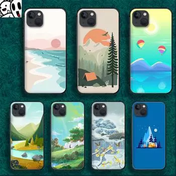 Чехол для телефона с пейзажным рисунком для iPhone Samsung Galaxy Redmi Xiaomi Oppo OnePlus Note SA 7 8 9 10 11 12 13 14 20 21 22 23 53 54 Pro Max Plus Ultra iPhone 6 or 6S