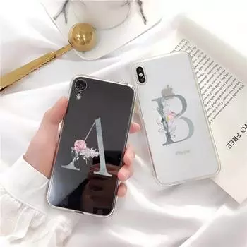 Чехол для телефона с персонализированными буквами и цветами для iPhone 13 11 12 pro XS MAX 8 7 6 6S Plus X 5S SE 2020 XR 12 Pro Max