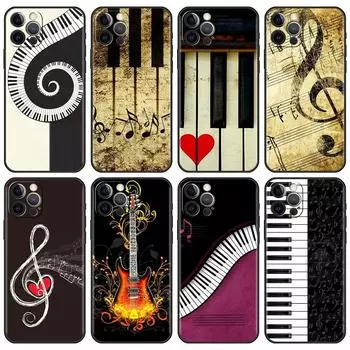 Чехол для телефона с пианино и гитарой для iPhone Samsung Galaxy Redmi Xiaomi Oppo OnePlus Note SA 7 8 9 10 11 12 13 14 20 21 22 23 53 54 Pro Max Ultra TPU Soft iPhone 6 or 6S