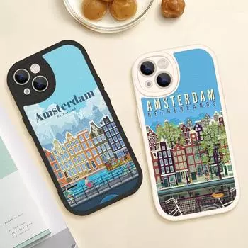 Чехол для телефона с плакатом «Амстердам» для Iphone 14 13 11 12 Pro MAX 13 12 MiNi 7 8 plus iphone 14 13 PRO XS 12 XR, чехлы из овечьей кожи 13 pro max