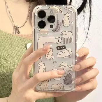 Чехол для телефона с подушкой безопасности для iPhone 11 13 16 Pro Max iPhone 14 15 12 13 Pro Max 16 Plus 7 8 Plus Samsung S24 FE A55 A05S A54 A06 S22 A15 S23 A12 A22 A52S A34 Samsung S23 FE чистый