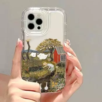 Чехол для телефона с подушкой безопасности для iPhone 11 13 16 Pro Max iPhone 14 15 12 13 Pro Max 16 Plus 7 8 Plus Samsung S24 FE A55 A05S A54 A06 S22 A15 S23 A12 A22 A52S A34 Samsung S23 FE чистый