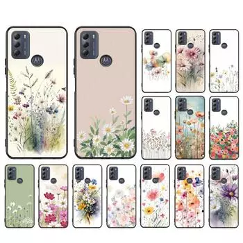 Чехол для телефона с полевыми цветами для Moto G84 G23 G24 G31 G32 G41 G51 G52 G53 G54 G71 G82 G42 G62 G200 G Play G Stylus Moto G23