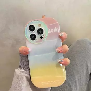 Чехол для телефона с постепенным изменением цвета радуги Halo Dyeing для Iphone 13 11 12 14 Pro Max, противоударный счастливый чехол Funda For iPhone 12 Pro