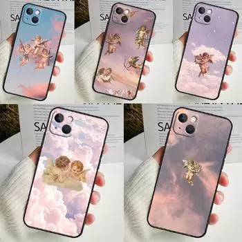 Чехол для телефона с принтом мультяшного ангела-малыша для iPhone 16 15 14 13 12 11 Pro Max Mini X XR XS Max 7 8 Plus, задняя крышка iPhone 11 Pro