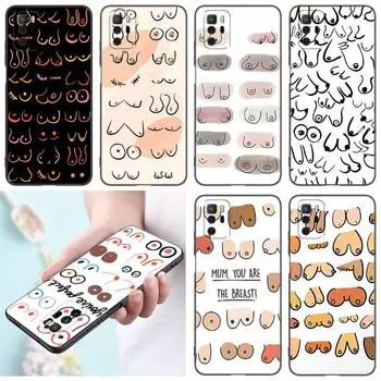 Чехол для телефона с принтом «Сиськи» для Xiaomi Redmi Note 7 8 9 10 Lite 11 11E 11T 12 Pro 11S 4G 10T 5G 8T 9S 10S, мягкий черный чехол из ТПУ Redmi Note 7(Pro)