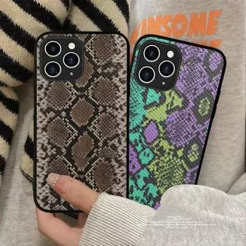 Чехол для телефона с принтом змеиной кожи и животными, жесткий кожаный чехол для iPhone 11 12 13 Mini Pro Max 8 7 Plus SE 2020 X XR XS Coque iphone 7