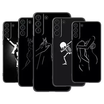 Чехол для телефона с простым рисунком для Samsung Galaxy S22 Pro S21 S20 Ultra FE S10 Lite 5G S10E S9 S8 Plus, мягкий черный чехол из ТПУ Samsung S10 E
