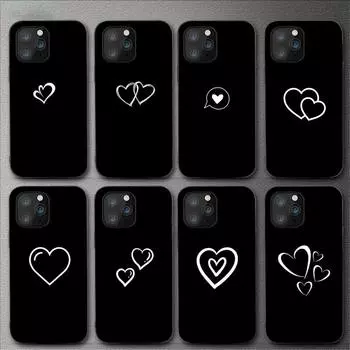 Чехол для телефона с простыми линиями Love Hear для Iphone 11 12 Mini 13 14 Pro Xs Max X 8 7 6s Plus 5 Se Xr Shell iPhone12PRO