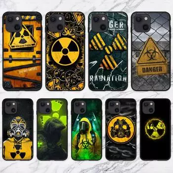 Чехол для телефона с противогазом опасной радиационной зоны для iPhone 11 12 Mini 13 14 15 Pro XS Max X Plus SE XR Shell iPhone14