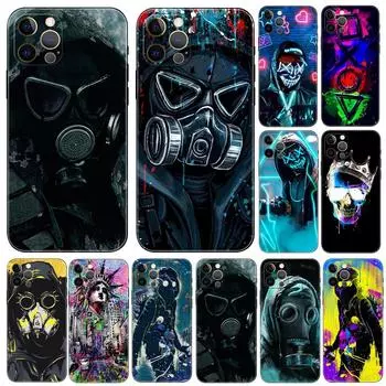Чехол для телефона с противогазовой маской Cool Man для iPhone 5 5S 2020se 6 6s 7 8 plus x 10 XR XS 11 12 13 mini pro MAX, черная задняя крышка из ТПУ iphone 5 5S SE 2016
