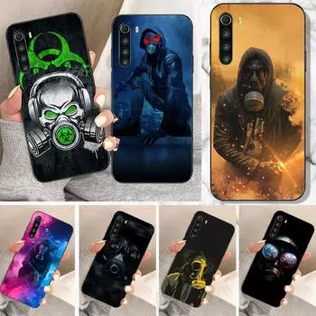 Чехол для телефона с противогазовой маской DJ Man для Xiaomi Redmi Note 11 10 9T 8 7 Pro Redmi 10 9 9A 9C 8 7 6, мягкий черный чехол для телефона Redmi Note11-11S 4G