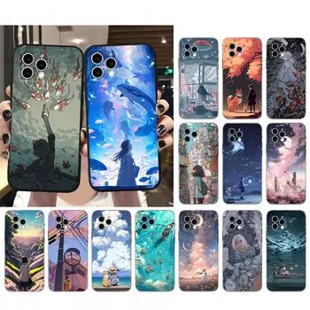Чехол для телефона с японским аниме-артом для iphone 15 14 Pro Max 13 12 11 Pro Max XSMax XR 12 13 mini 14 Plus Shell iPhone 11Pro