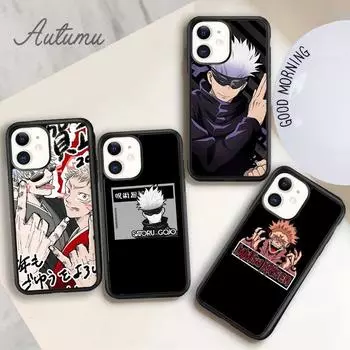 Чехол для телефона с японским аниме дзюдзюцу кайсен для iPhone 11 12 13 14 Pro Max mini XR XS SE 2020 7 8 Plus Samsung S21 S22 iPhone 6plus