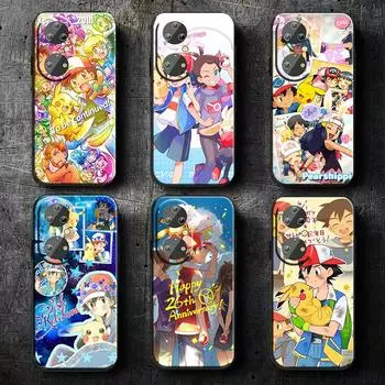 Чехол для телефона с японским аниме Pokemons pikachus для Huawei P50 P40 P30 P20 Lite 5G Nova Plus 9 SE Pro 5T Y9S Y9 Prime Y6 черный TPU Y6 2019
