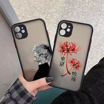 Чехол для телефона с японским аниме «Токийский гуль» для IPhone 12 11 Pro Max XS Max Xr X 7 8 Plus 13 Pro Max, черный матовый полупрозрачный чехол iPhone 7 8 SE2